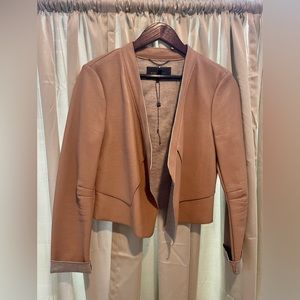 BCBGmaxaria Faux Leather Blazer w/ Detailed Back